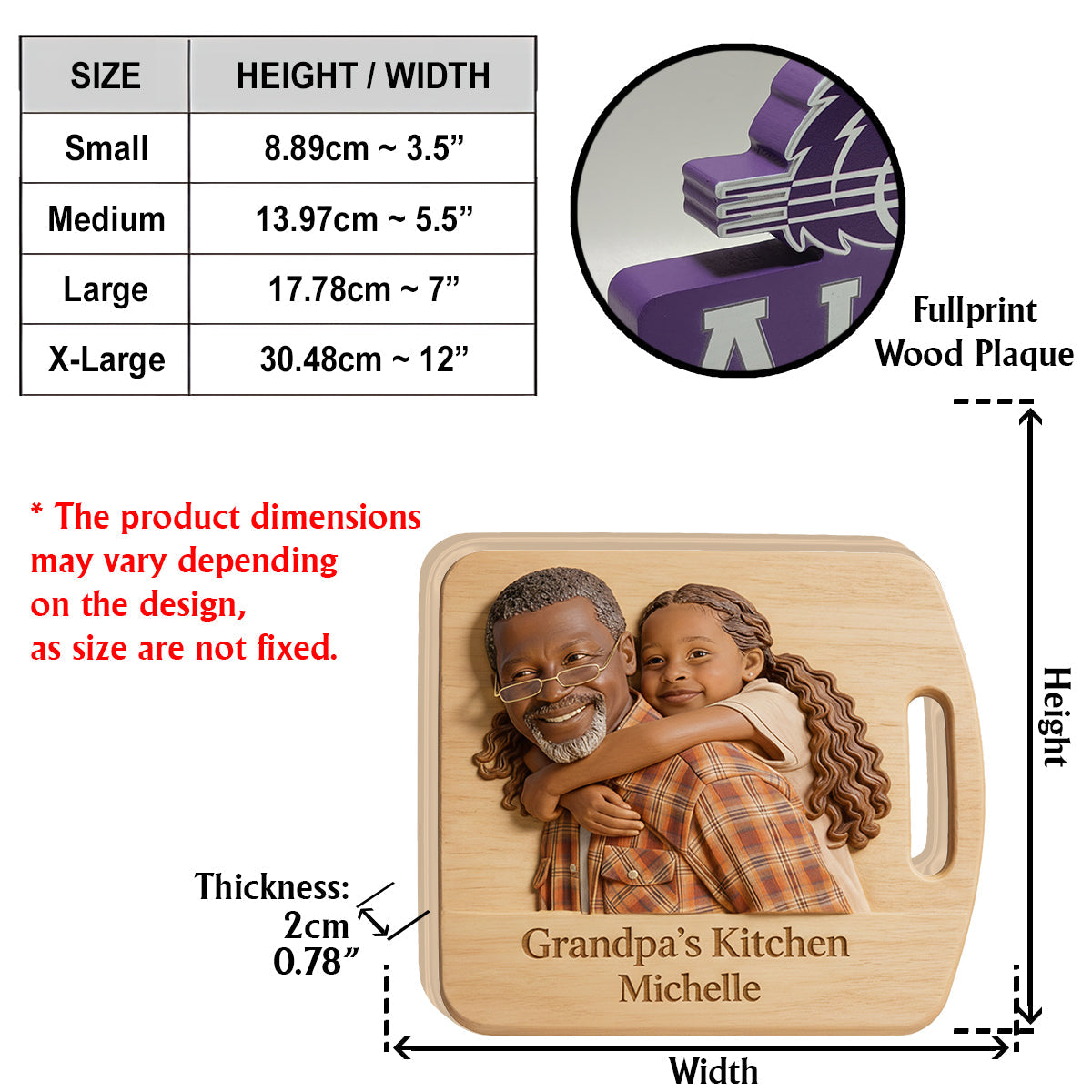 Grandma's Kitchen Board - Personalized Grandma Custom Shaped Wood Plaque