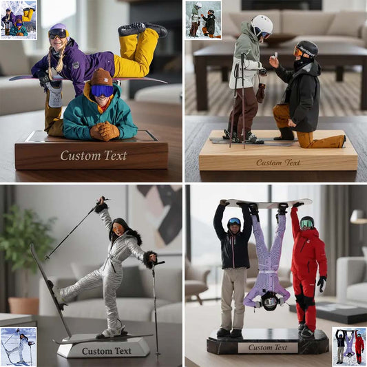 Skiing Makes Me Happy - Personalized Skiing Custom Shaped Acrylic Plaque