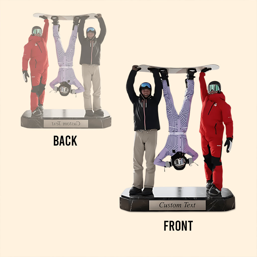 Skiing Makes Me Happy - Personalized Skiing Custom Shaped Acrylic Plaque