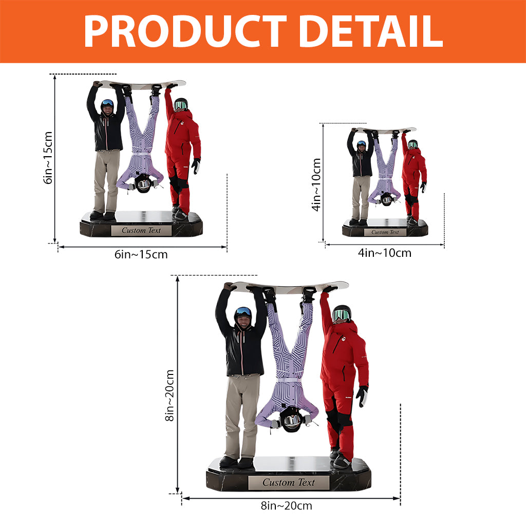 Skiing Makes Me Happy - Personalized Skiing Custom Shaped Acrylic Plaque