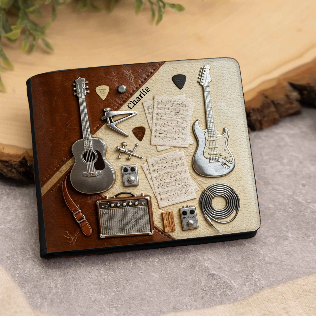 Guitarist - Personalized Guitar Leather Wallet