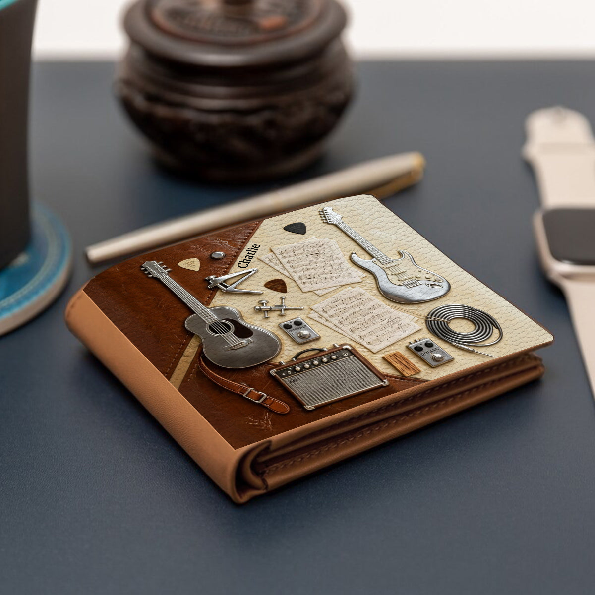 Guitarist - Personalized Guitar Leather Wallet