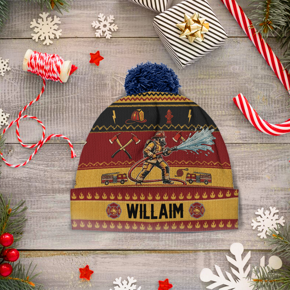 Perfect Gift For Firefighter - Personalized Firefighter Beanie Hat