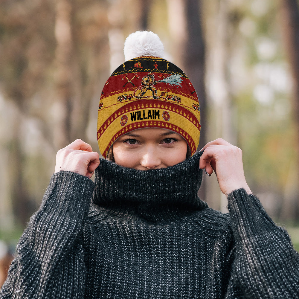 Perfect Gift For Firefighter - Personalized Firefighter Beanie Hat