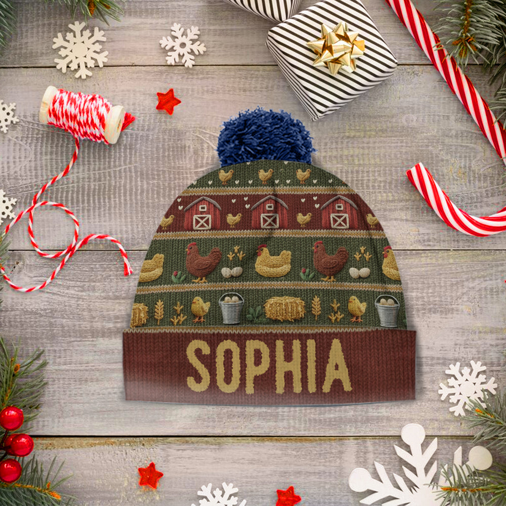 Crazy Chicken Lady - Personalized Chicken Beanie Hat