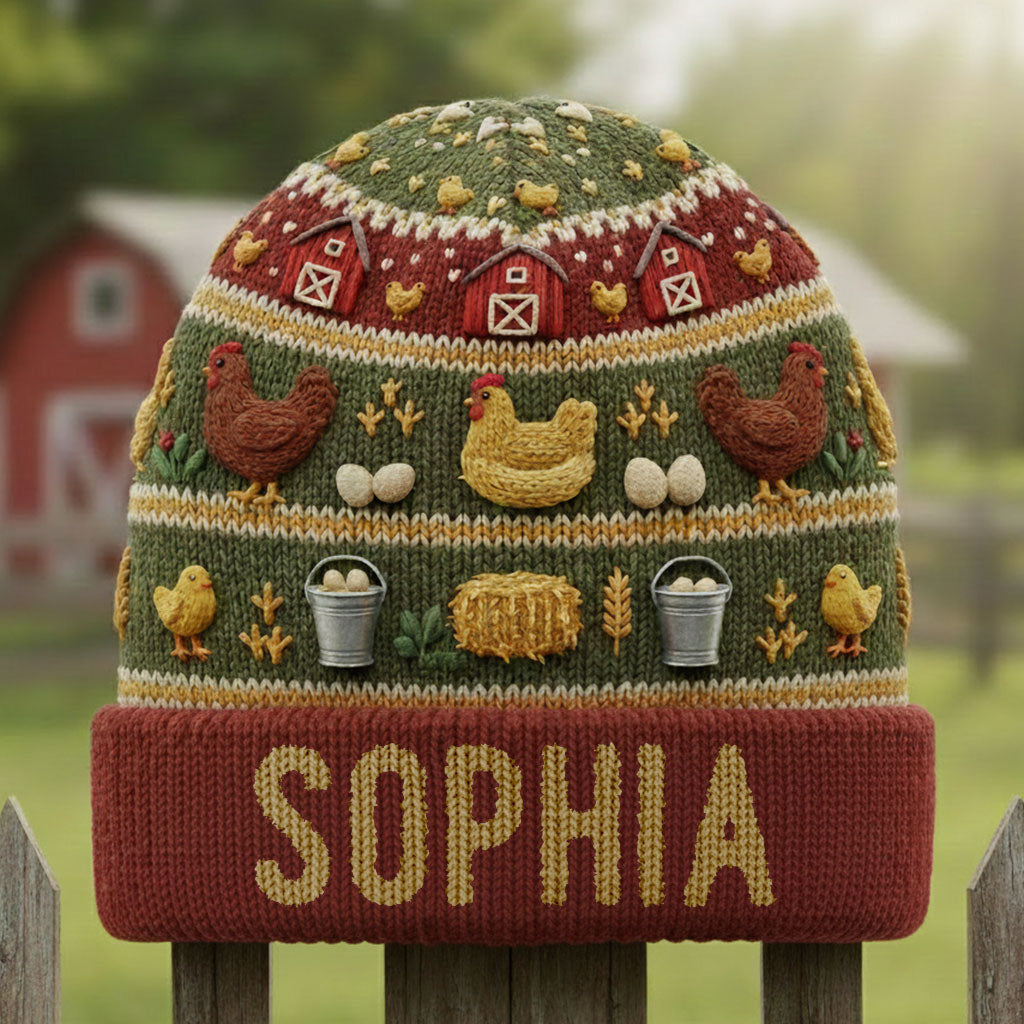 Crazy Chicken Lady - Personalized Chicken Beanie Hat