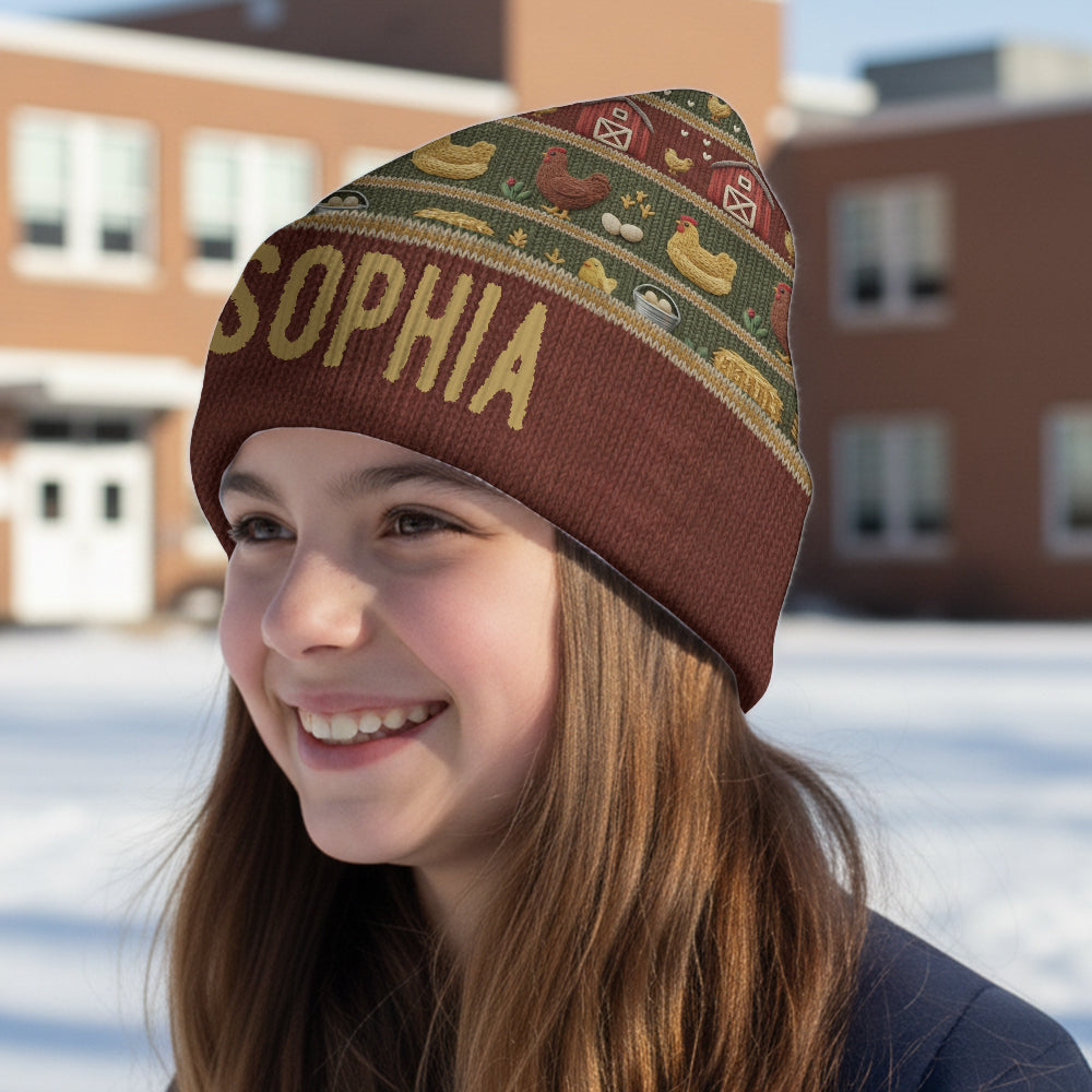 Crazy Chicken Lady - Personalized Chicken Beanie Hat