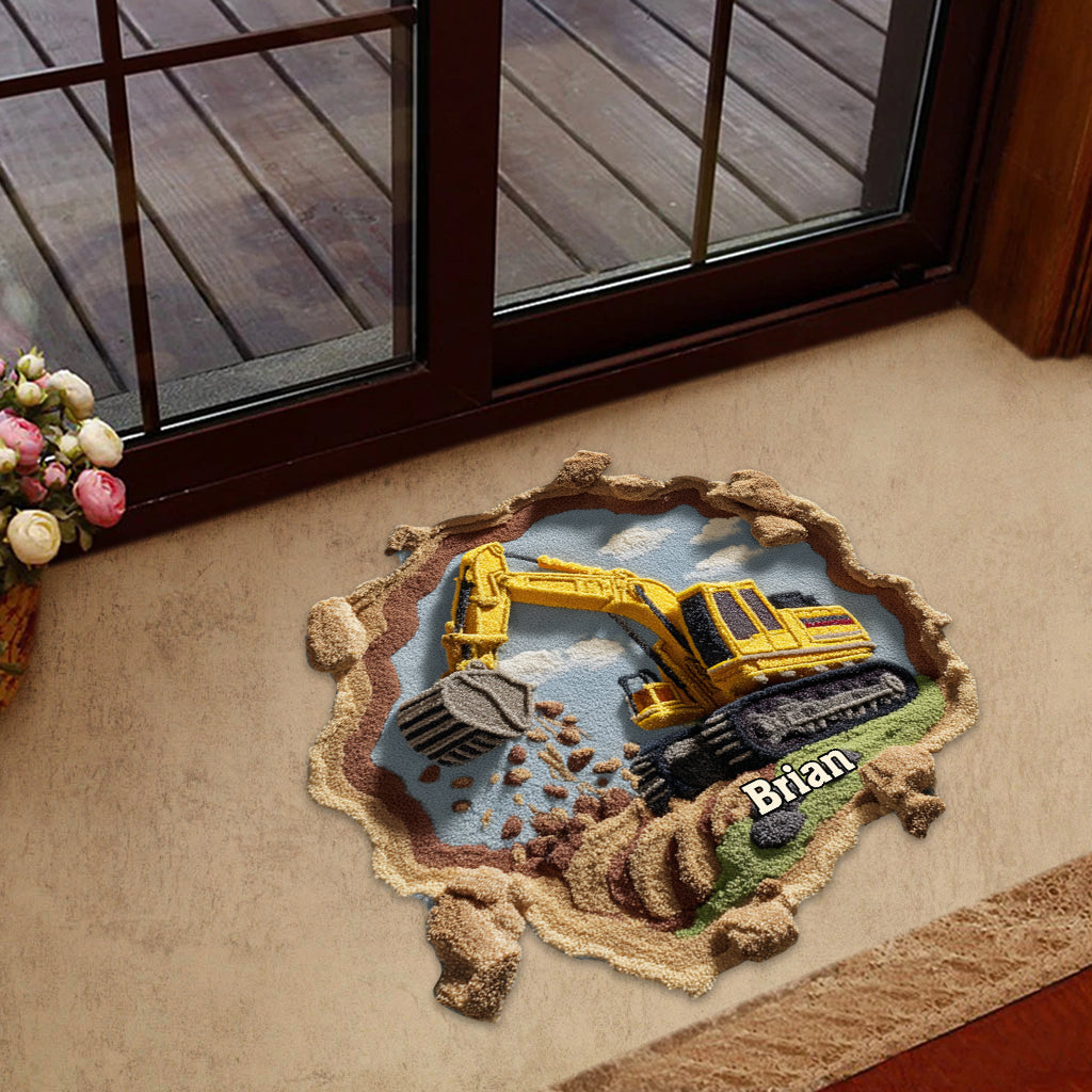 Construction Machine - Personalized Kid Shaped Doormat/ Rug