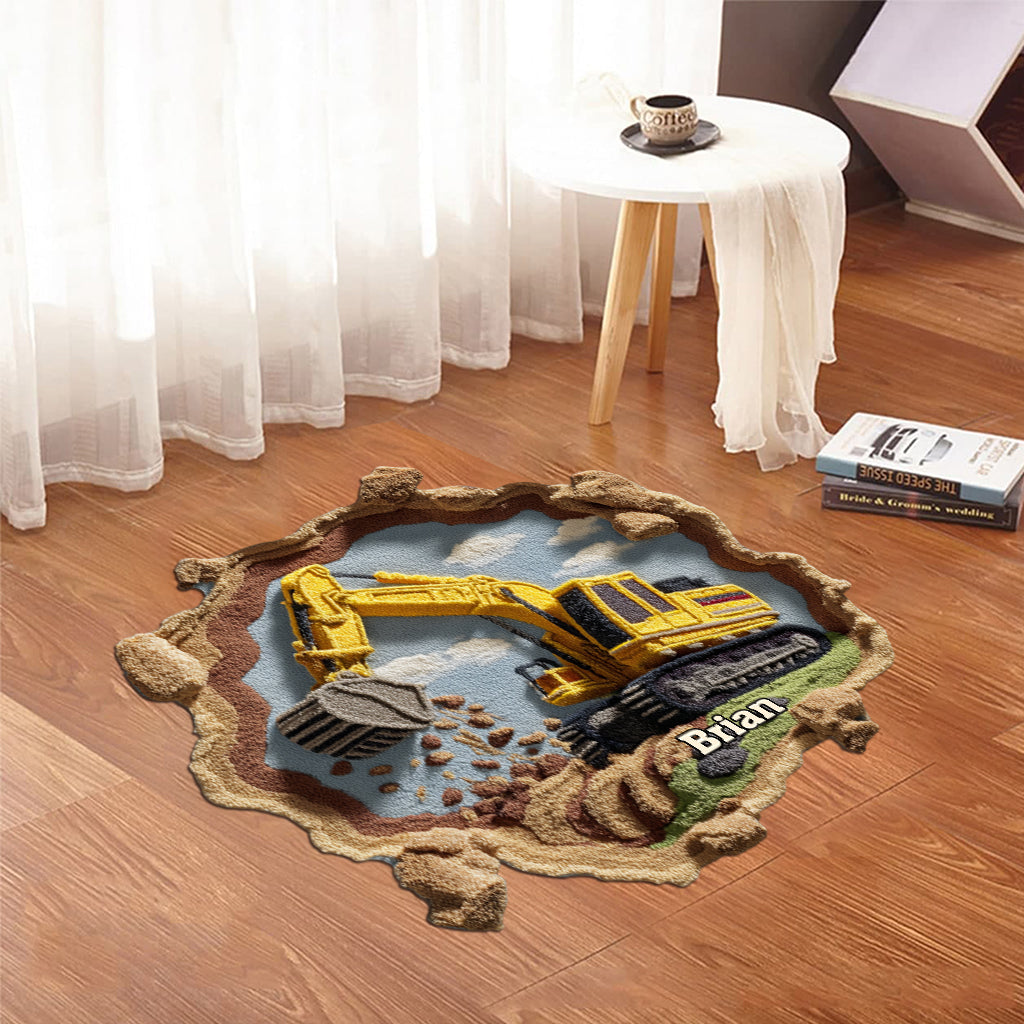 Construction Machine - Personalized Kid Shaped Doormat/ Rug