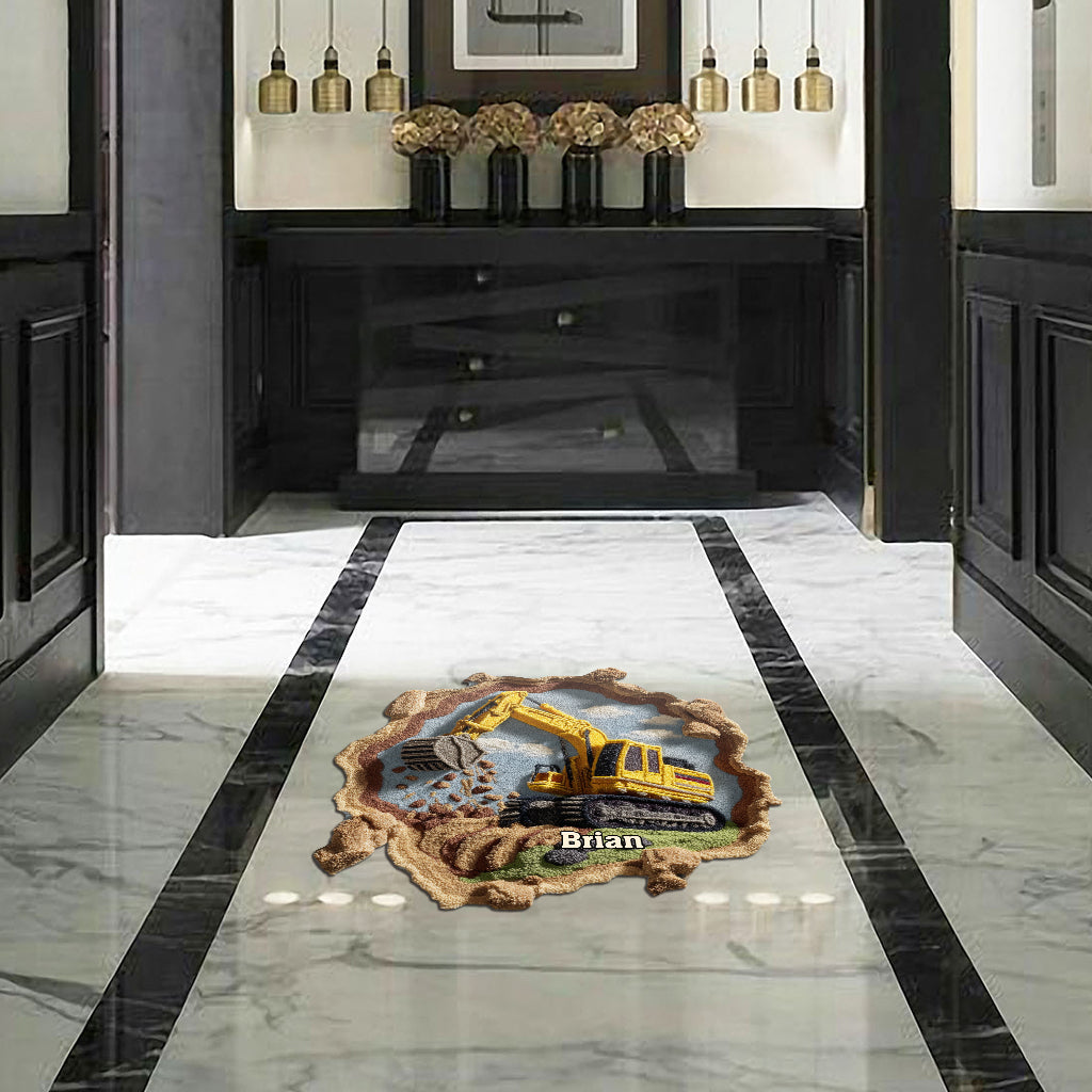 Construction Machine - Personalized Kid Shaped Doormat/ Rug