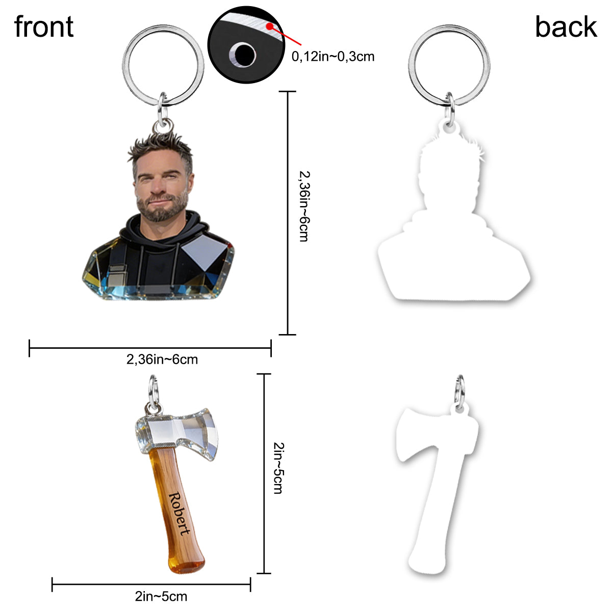 Custom Any Photo - Personalized Firefighter Keychain With Charms