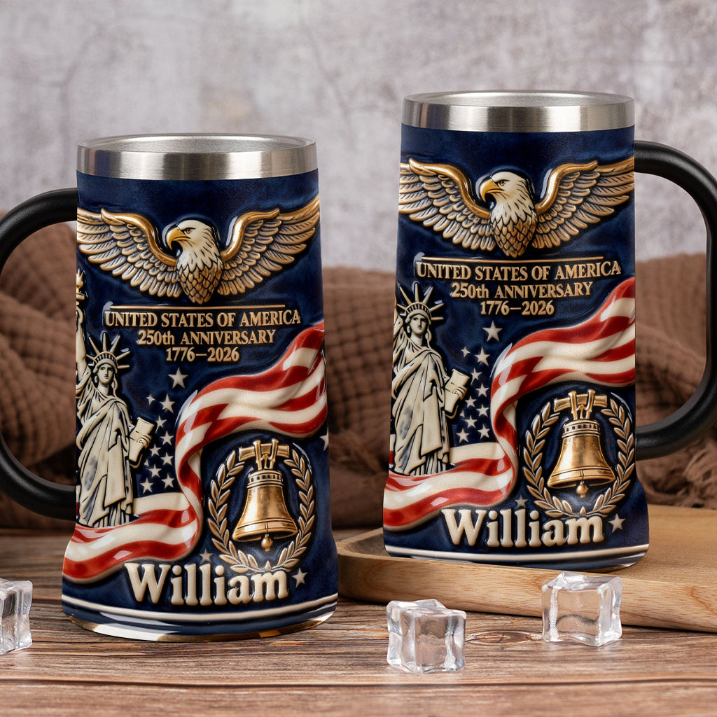 USA 250th Anniversary - Personalized Patriot Beer Stein