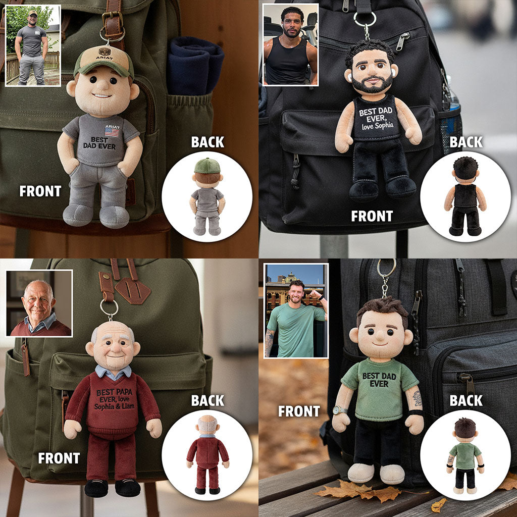 Custom Any Photo - Personalized Father Plush Keychain