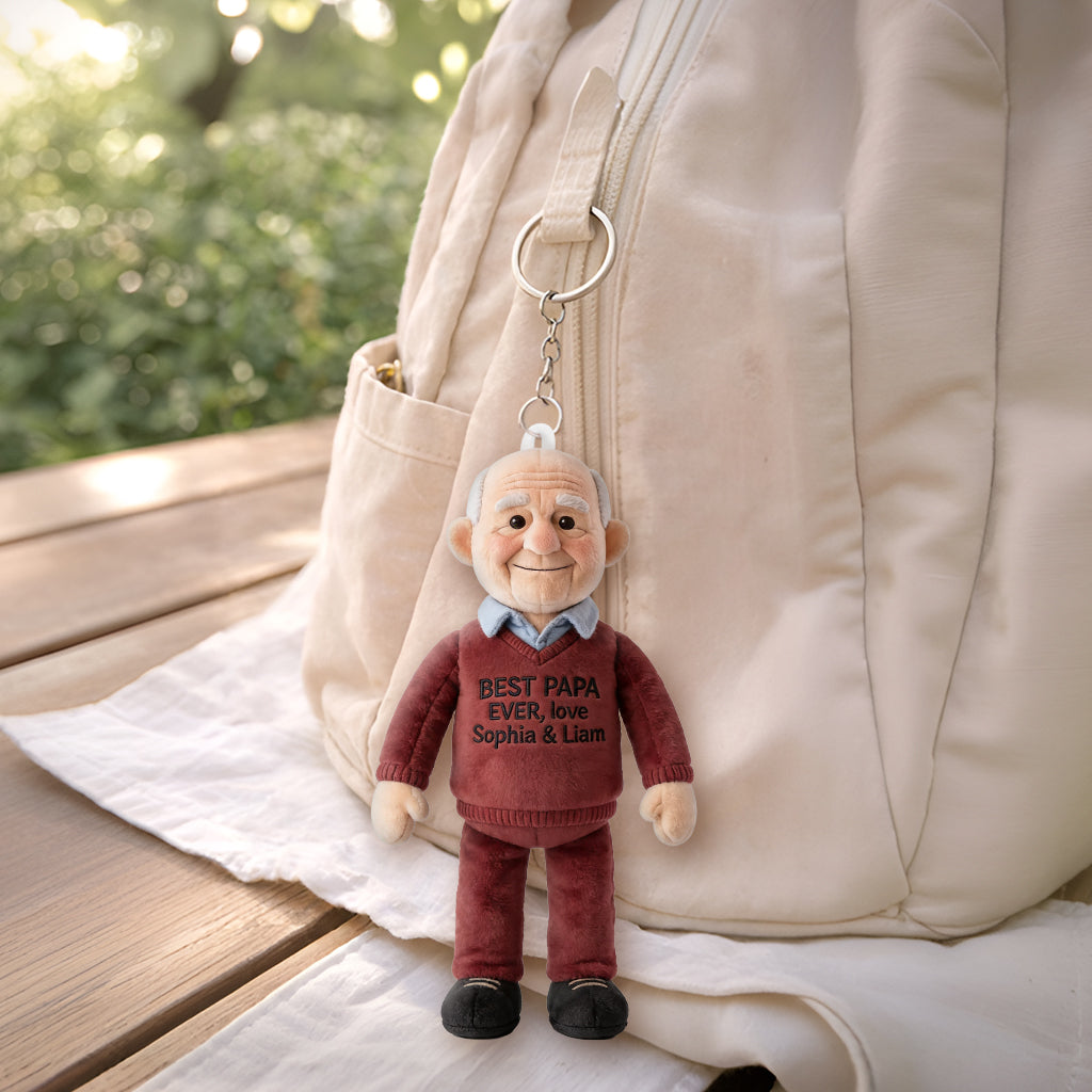 Custom Any Photo - Personalized Father Plush Keychain