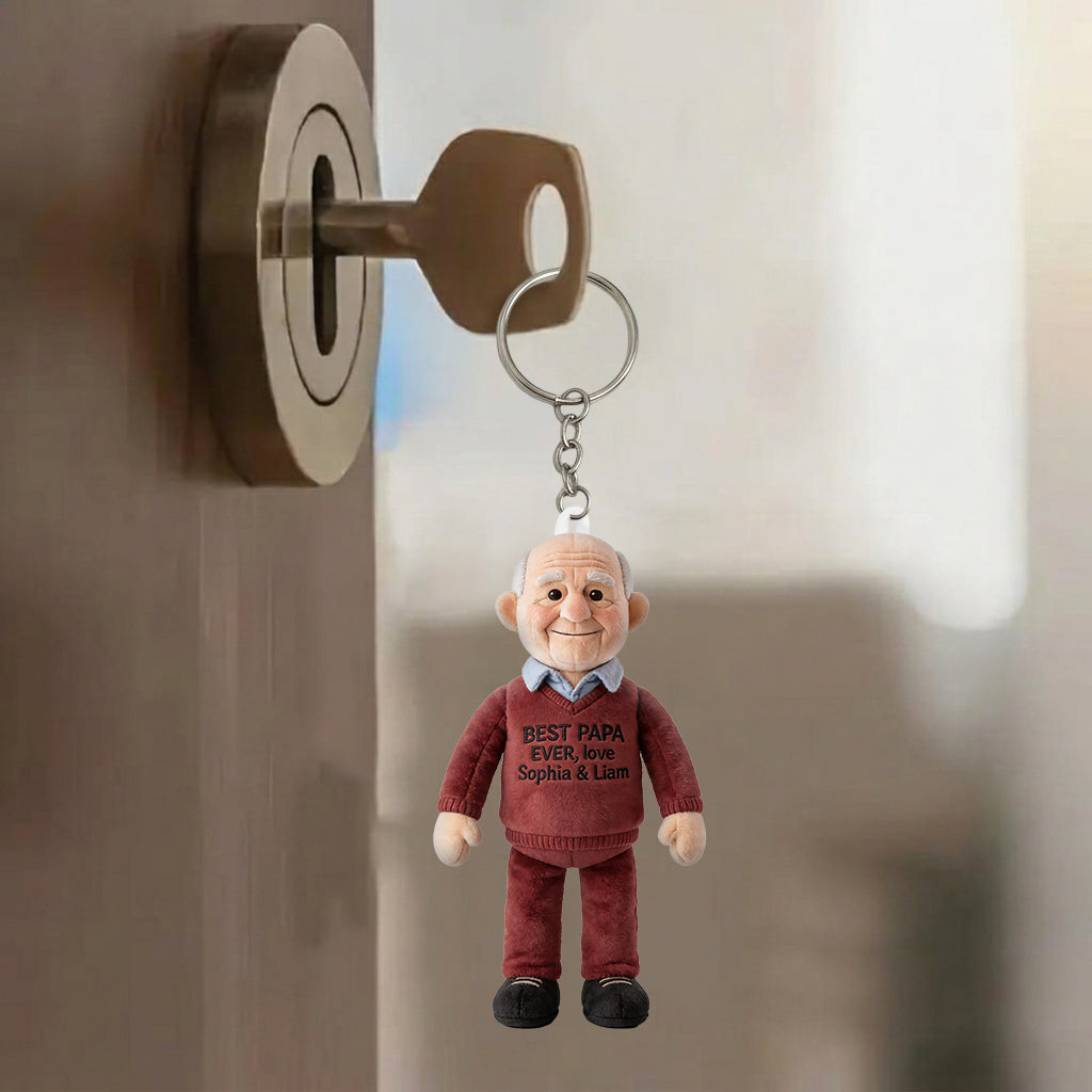 Custom Any Photo - Personalized Father Plush Keychain