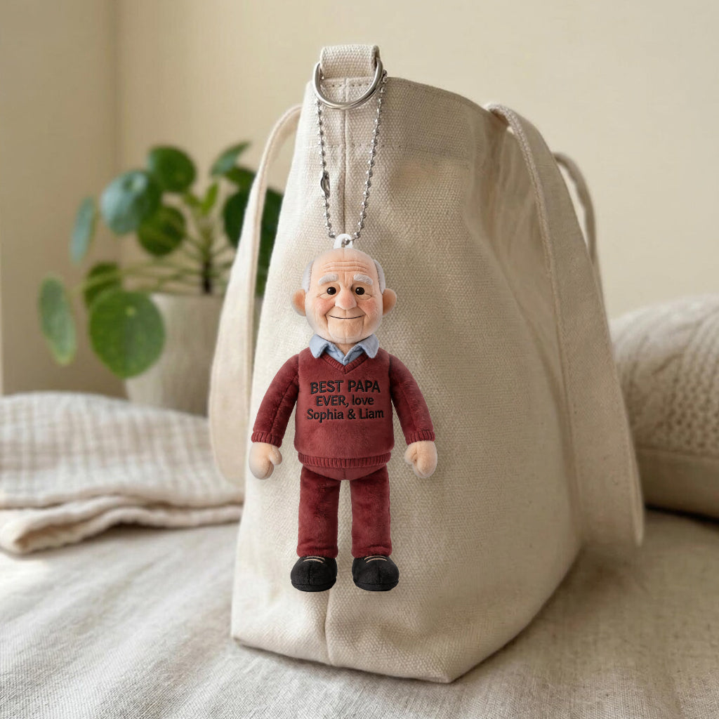 Custom Any Photo - Personalized Father Plush Keychain