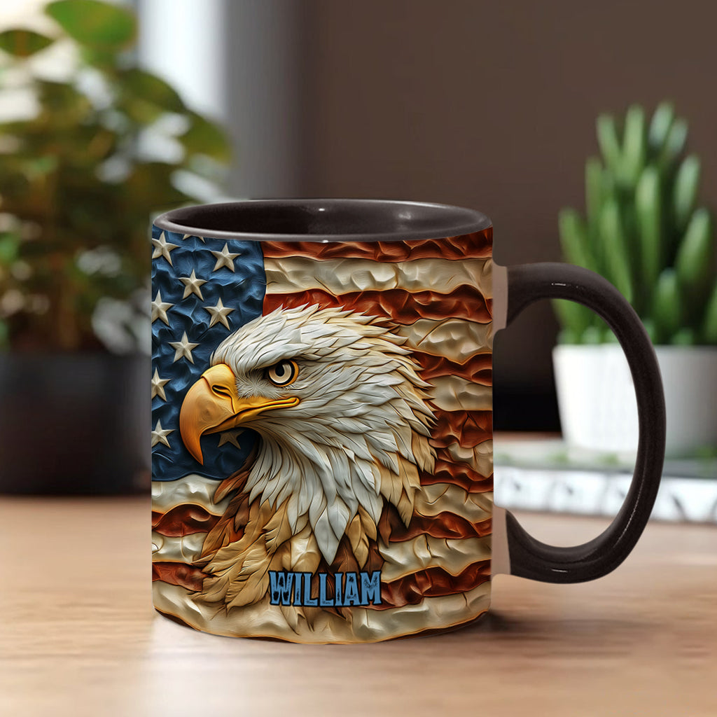 Strong Bald Eagle - Personalized Bald Eagle Accent Mug