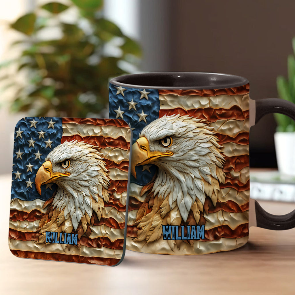 Strong Bald Eagle - Personalized Bald Eagle Accent Mug