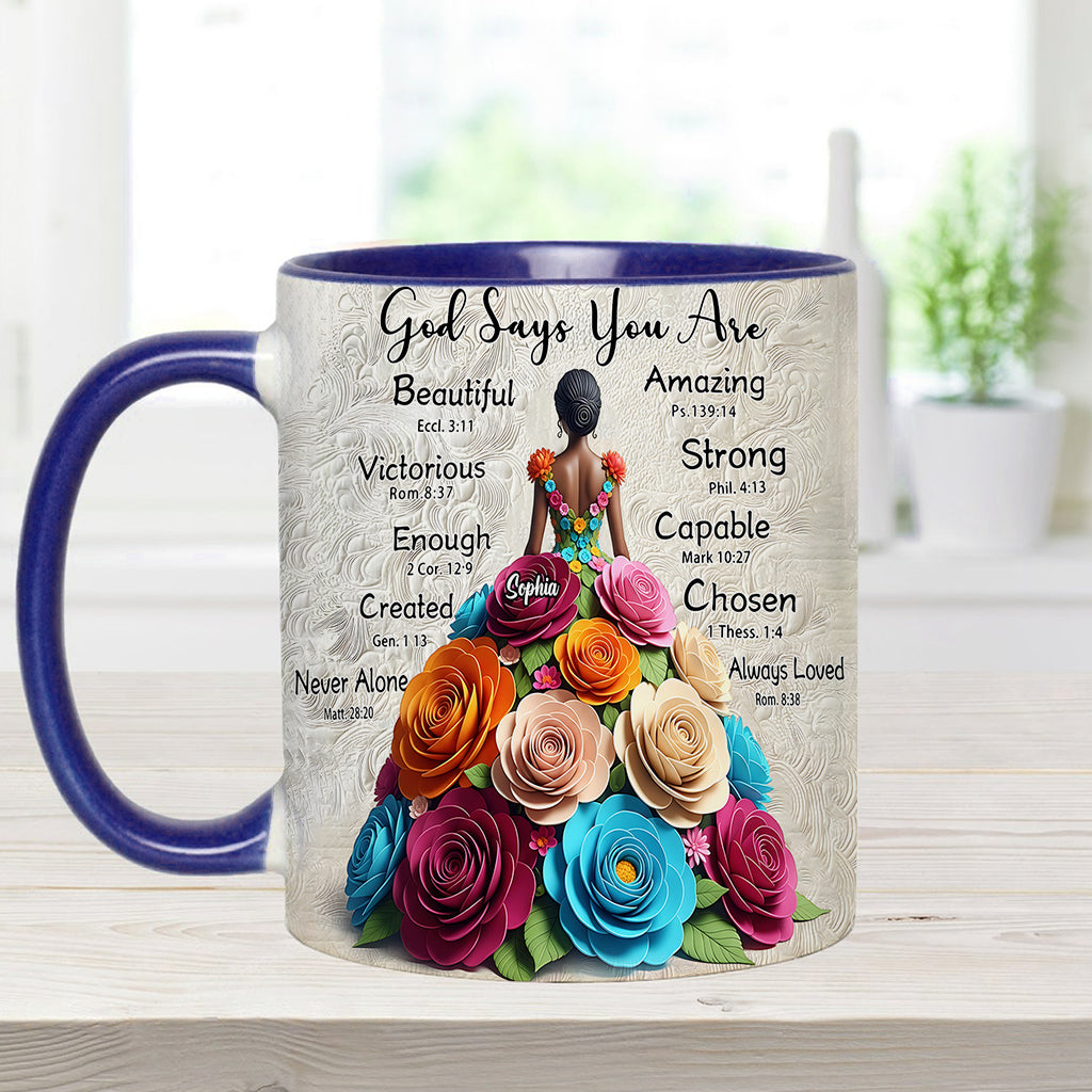 God Says You Are - Personalized African American Accent Mug