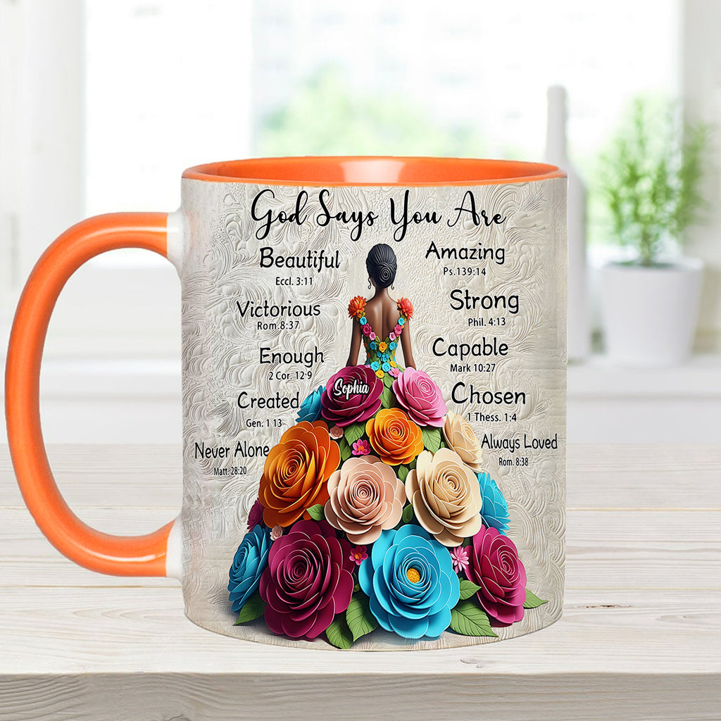 God Says You Are - Personalized African American Accent Mug
