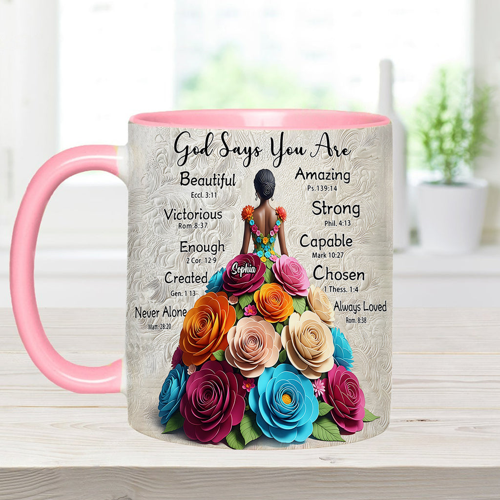 God Says You Are - Personalized African American Accent Mug