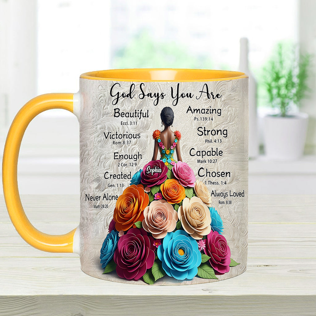 God Says You Are - Personalized African American Accent Mug
