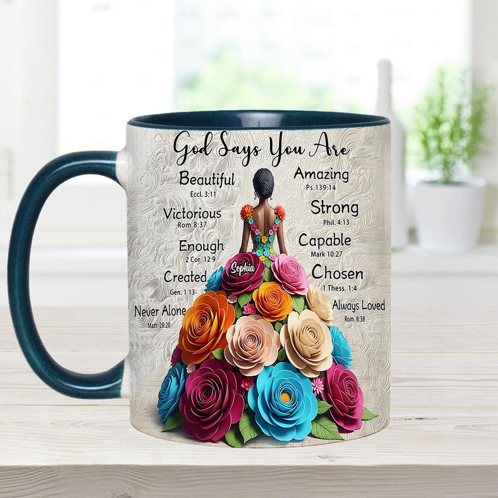 God Says You Are - Personalized African American Accent Mug