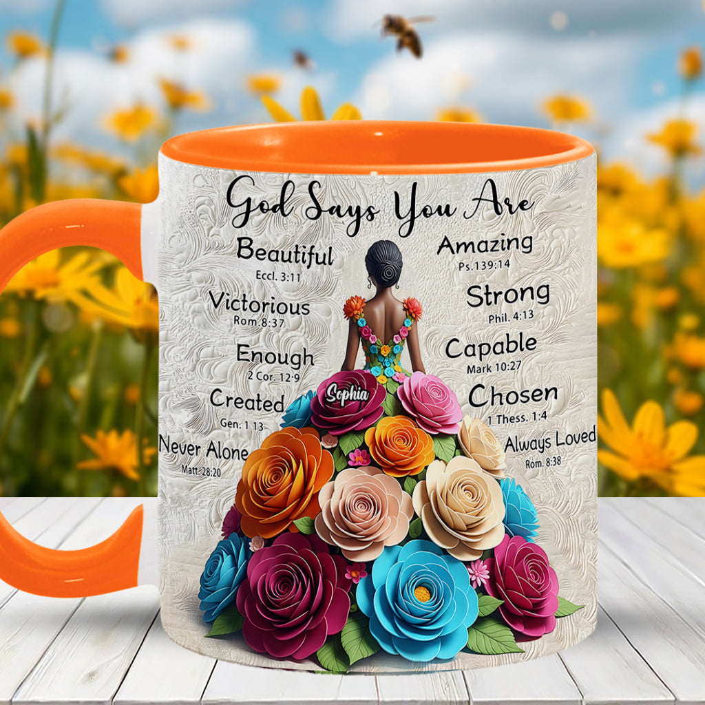 God Says You Are - Personalized African American Accent Mug