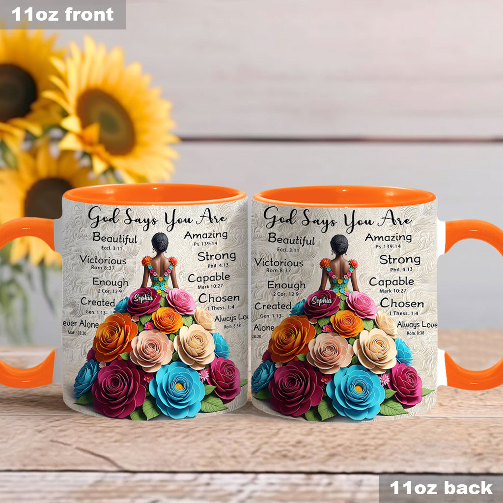 God Says You Are - Personalized African American Accent Mug
