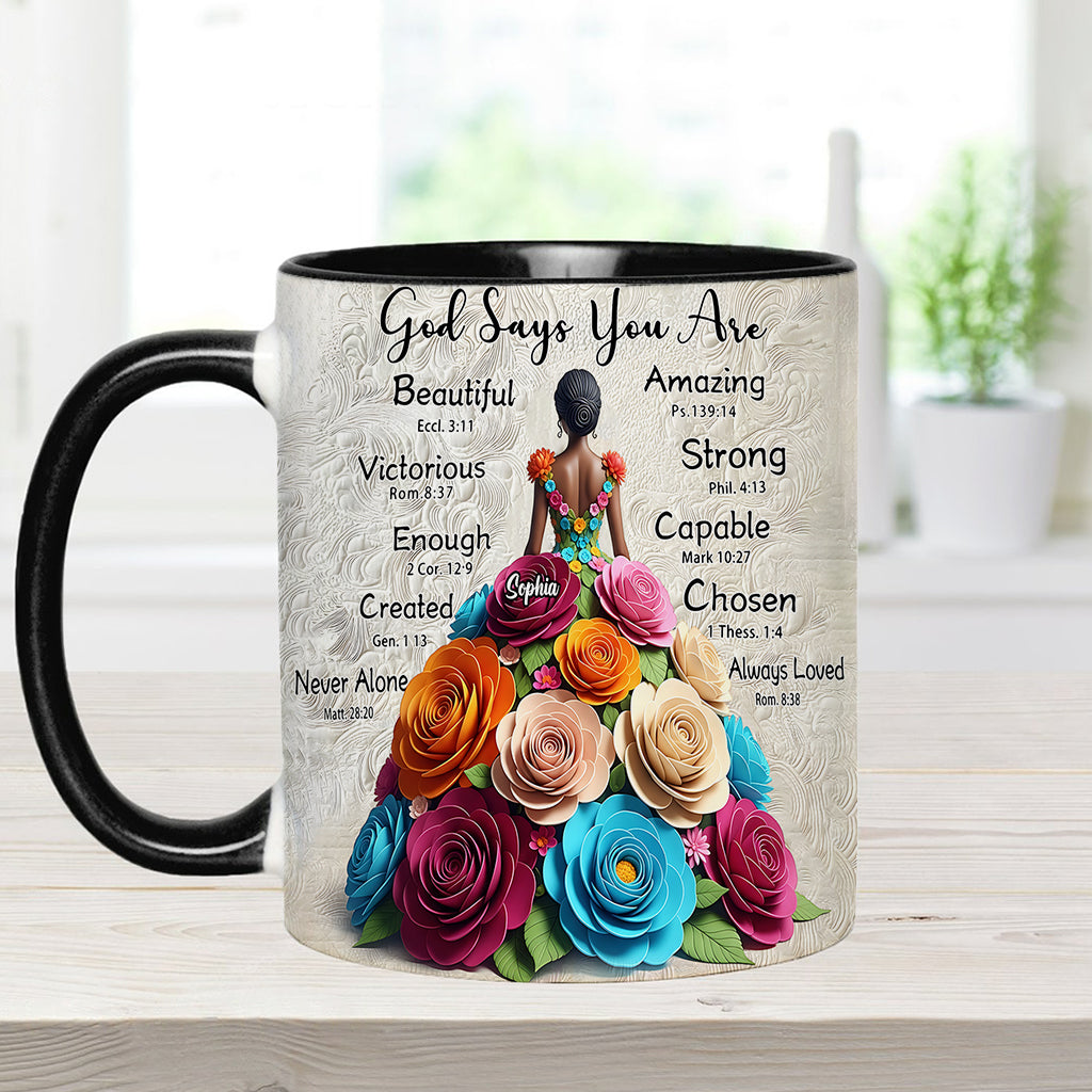 God Says You Are - Personalized African American Accent Mug