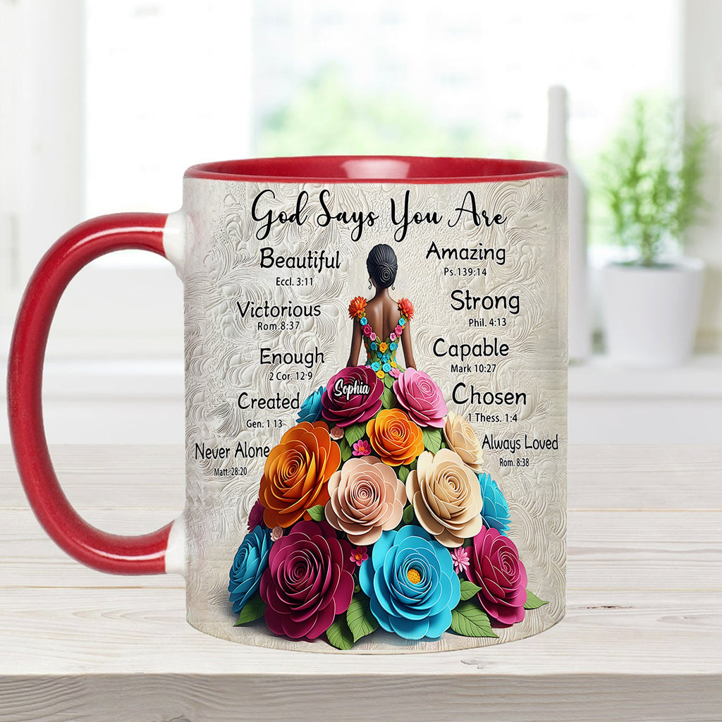 God Says You Are - Personalized African American Accent Mug