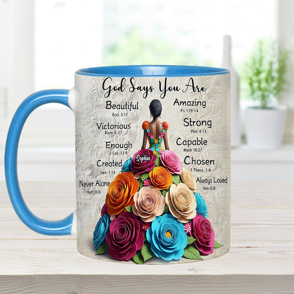 God Says You Are - Personalized African American Accent Mug