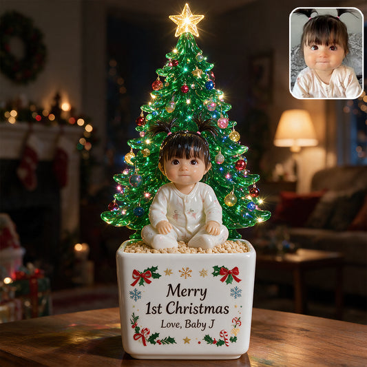 Little Christmas - Personalized Kid LED Light Ceramic Pot