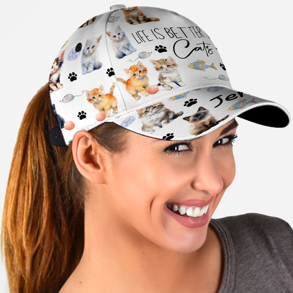 Life Is Better With Cats - Personalized Cat Classic Cap