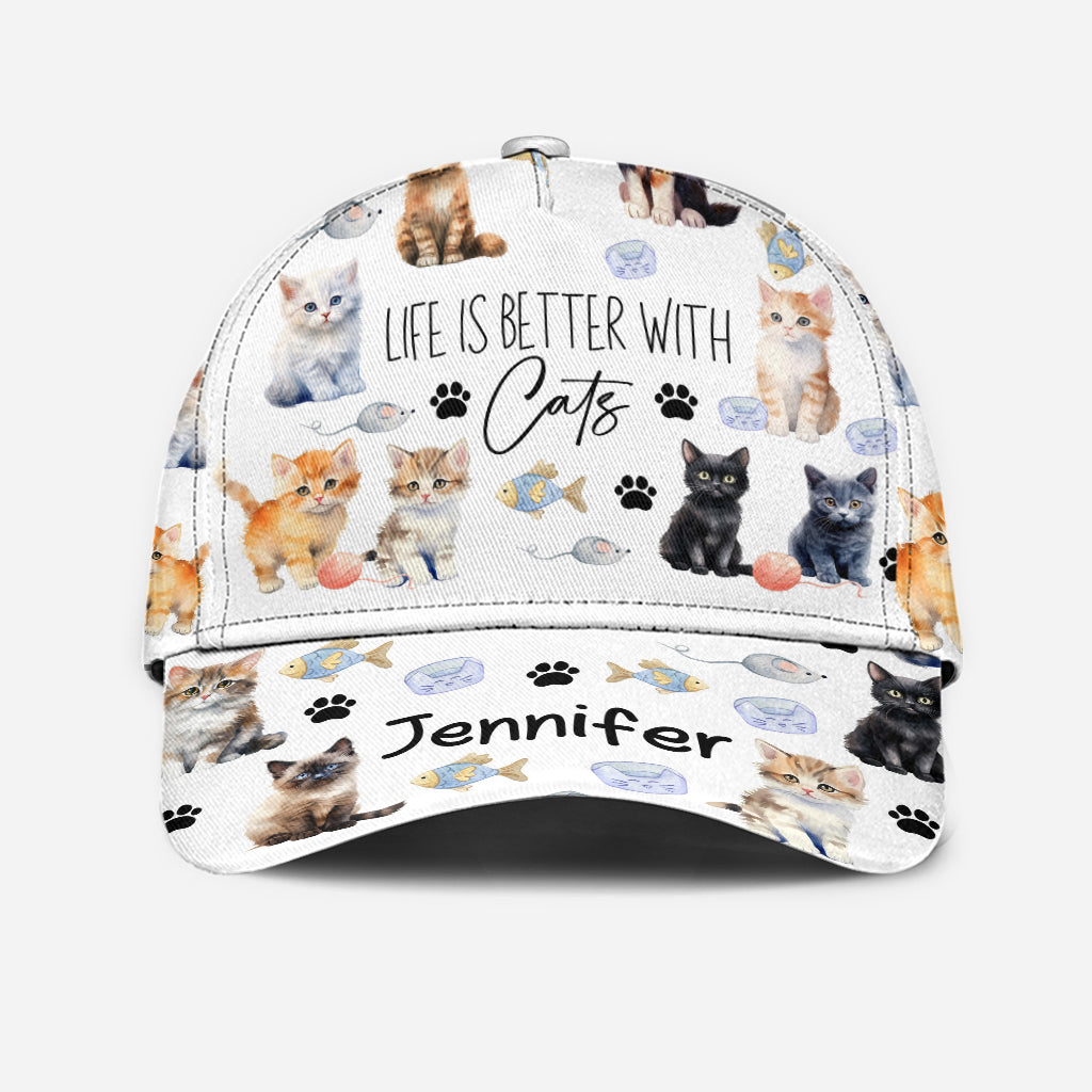 Life Is Better With Cats - Personalized Cat Classic Cap