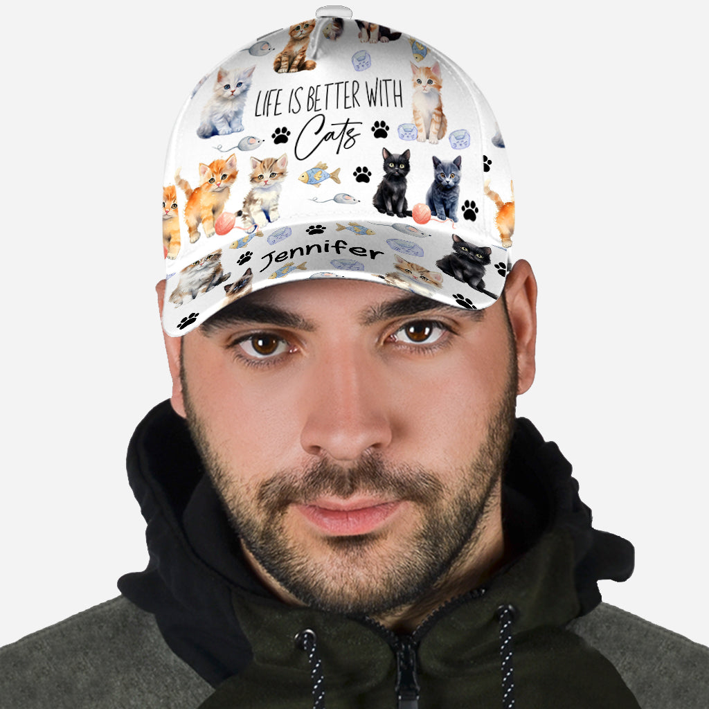 Life Is Better With Cats - Personalized Cat Classic Cap