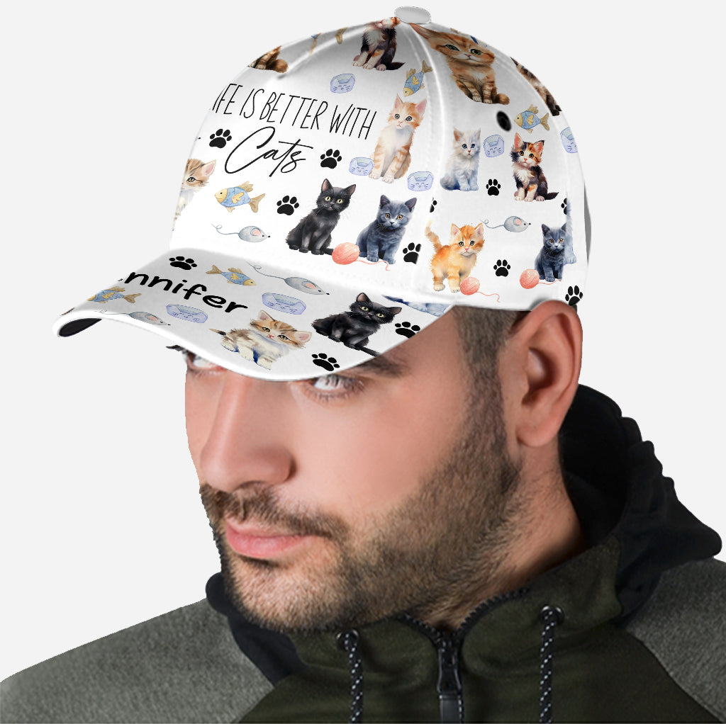 Life Is Better With Cats - Personalized Cat Classic Cap