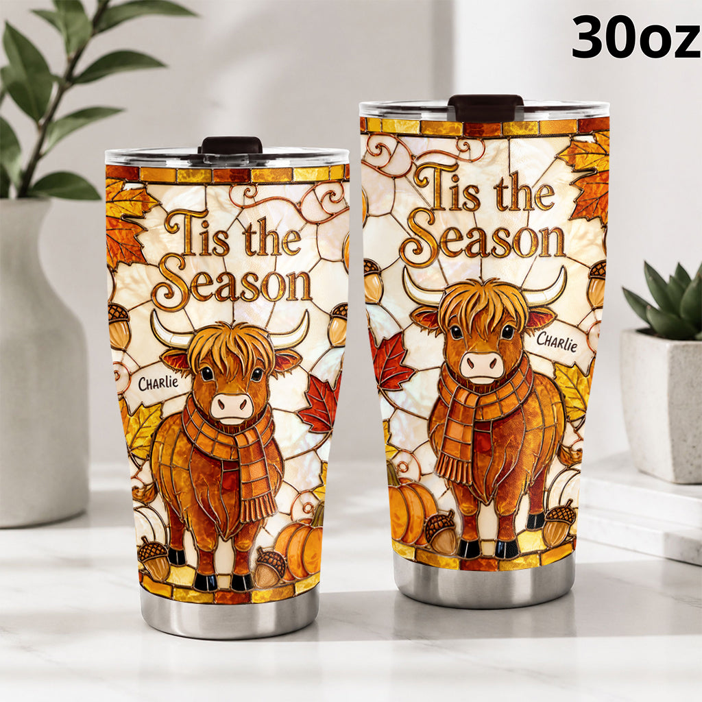 Tis The Season - Personalized Highland Cow Tumbler