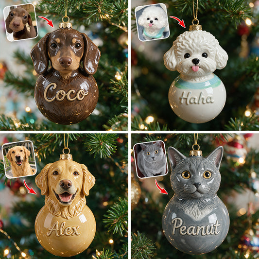 Merry Woofmas - Personalized Dog Premium 3D Ornament