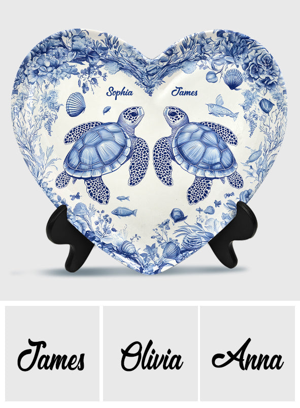 You & Me We Got This - Personalized Turtle Heart Shaped Plate