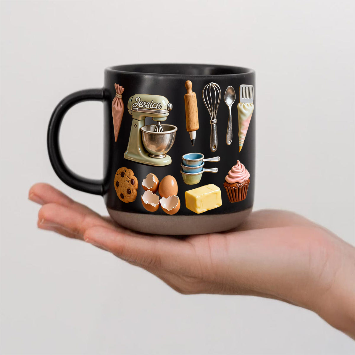 Love Baking - Personalized Baking Printed Pottery Mug