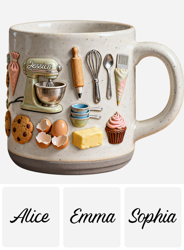 Love Baking - Personalized Baking Printed Pottery Mug