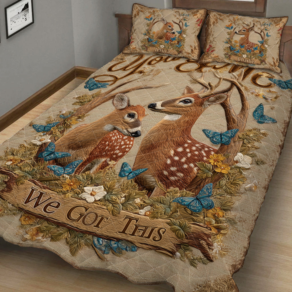 You & Me We Got This - Personalized Hunting Quilt Set