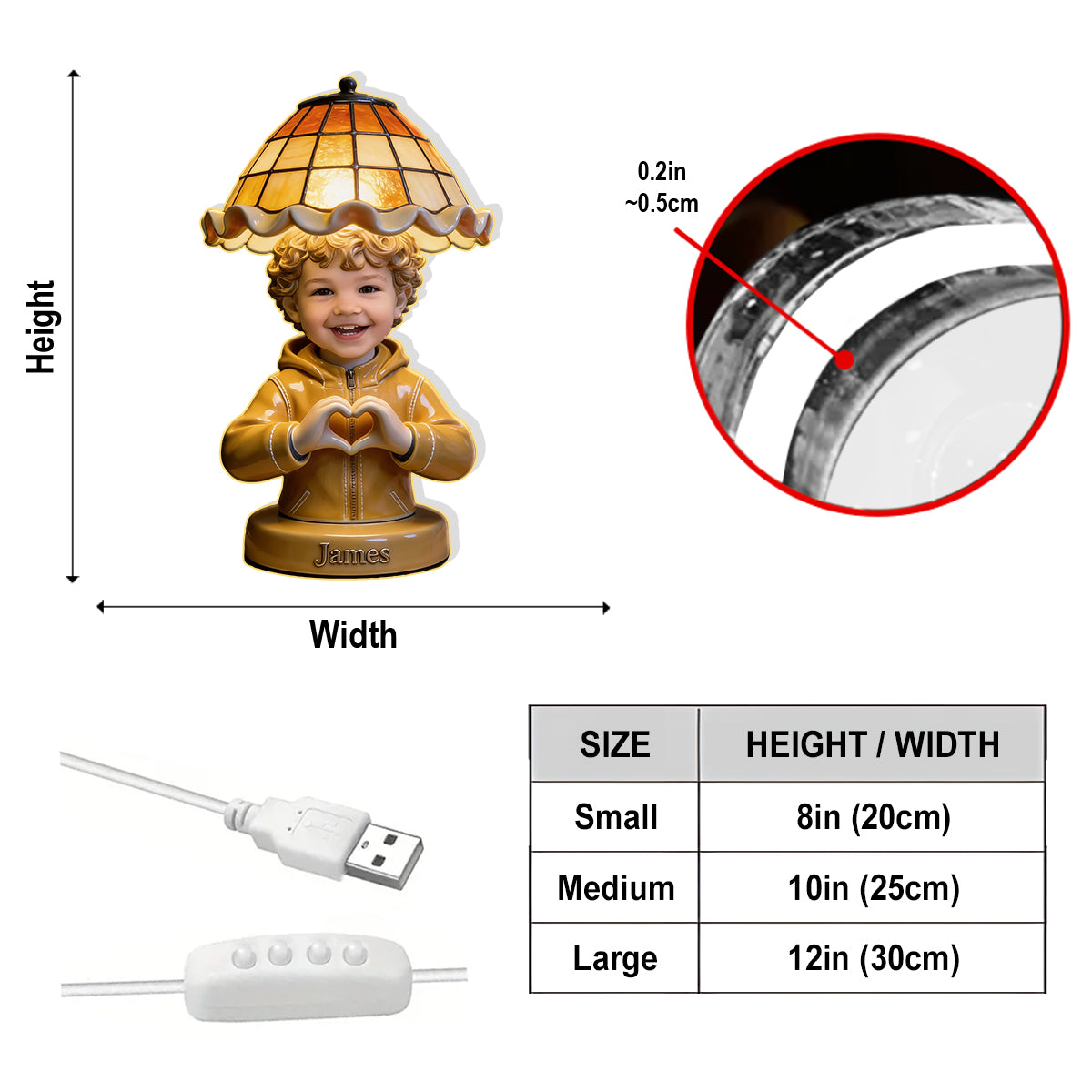 Custom Any Photo - Love My Kid - Personalized Kid Acrylic LED Night Light