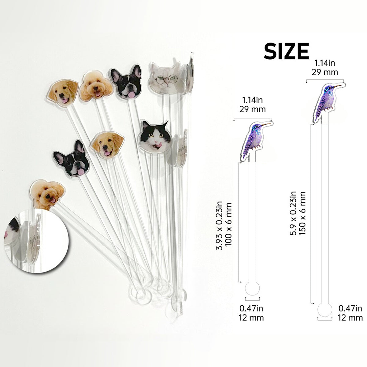 Stunning Hummingbird - Personalized Hummingbird Set Accent Mug with Acrylic Stirrers