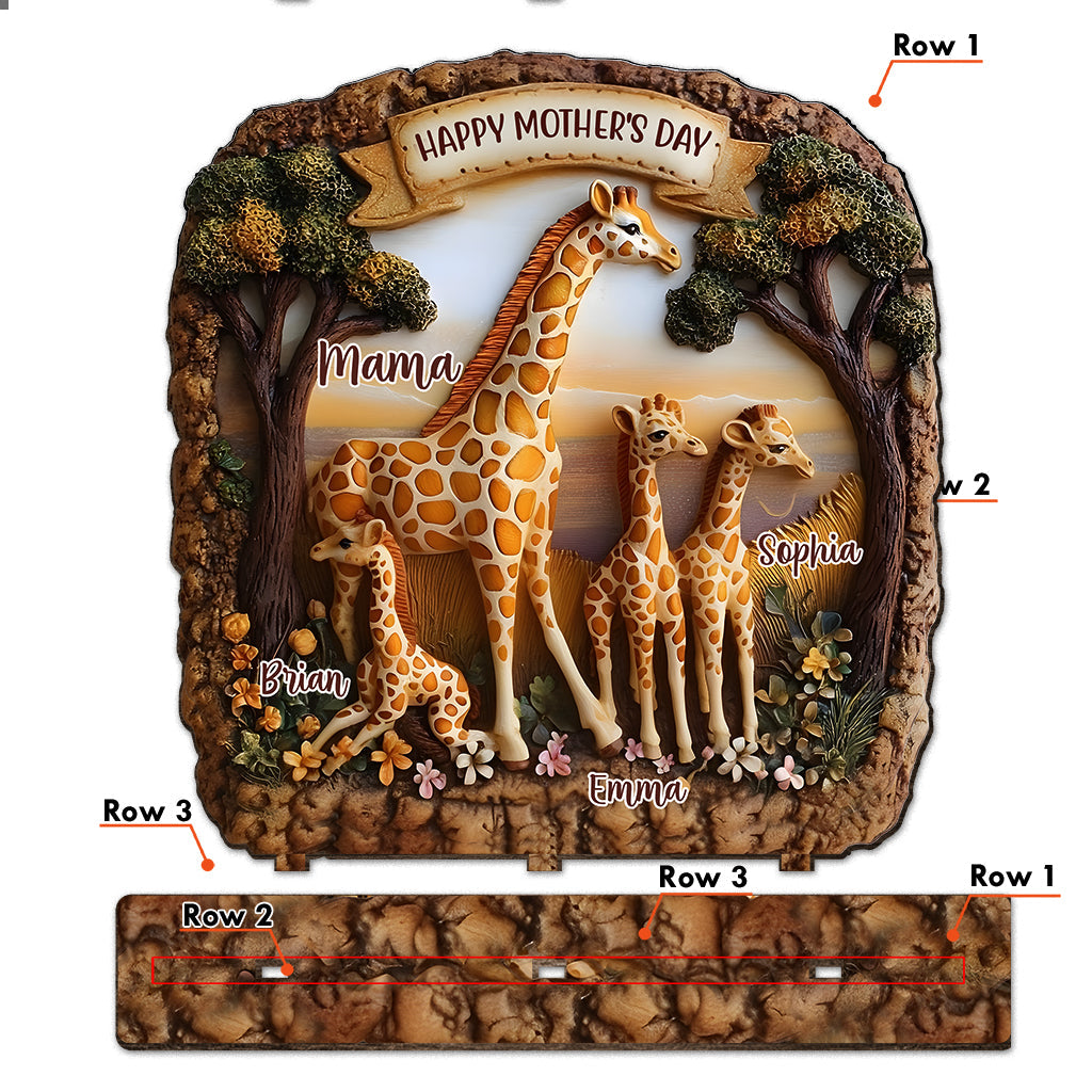 Giraffe Mom - Personalized Mother 1 Layered Big Freestanding