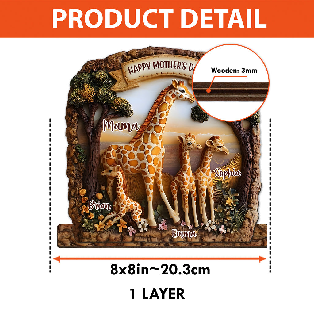 Giraffe Mom - Personalized Mother 1 Layered Big Freestanding