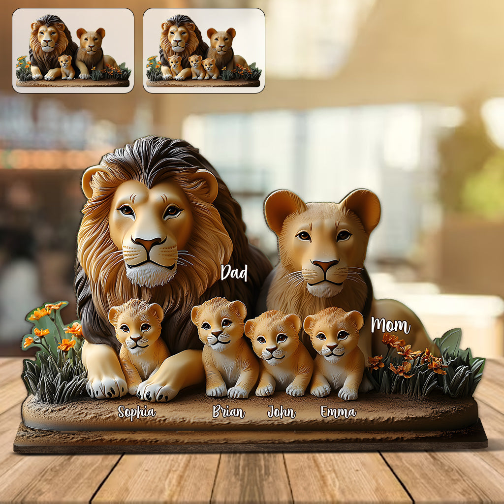 Lion Family - Personalized Family 1 Layered Big Freestanding