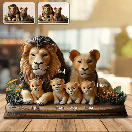Lion Family - Personalized Family 1 Layered Big Freestanding