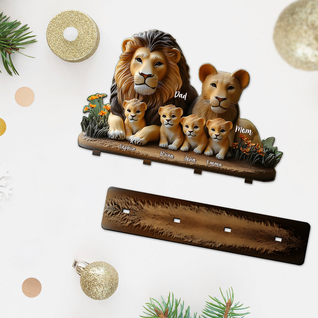 Lion Family - Personalized Family 1 Layered Big Freestanding
